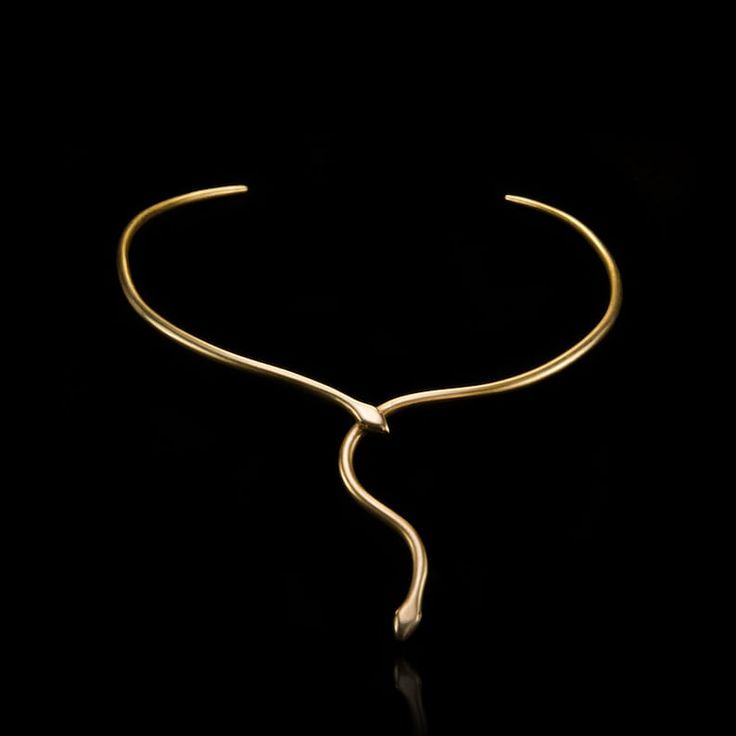 Snake Tie Necklace '' Ofis '' Handmade BRASS Metal in Gold-plated 18K - Etsy Serpentine Elegance Gold Choker